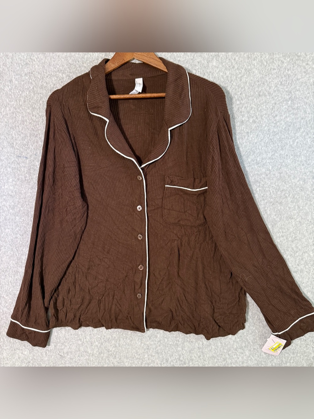 Auden Brown Button-Front Pajama Top women’s xxl